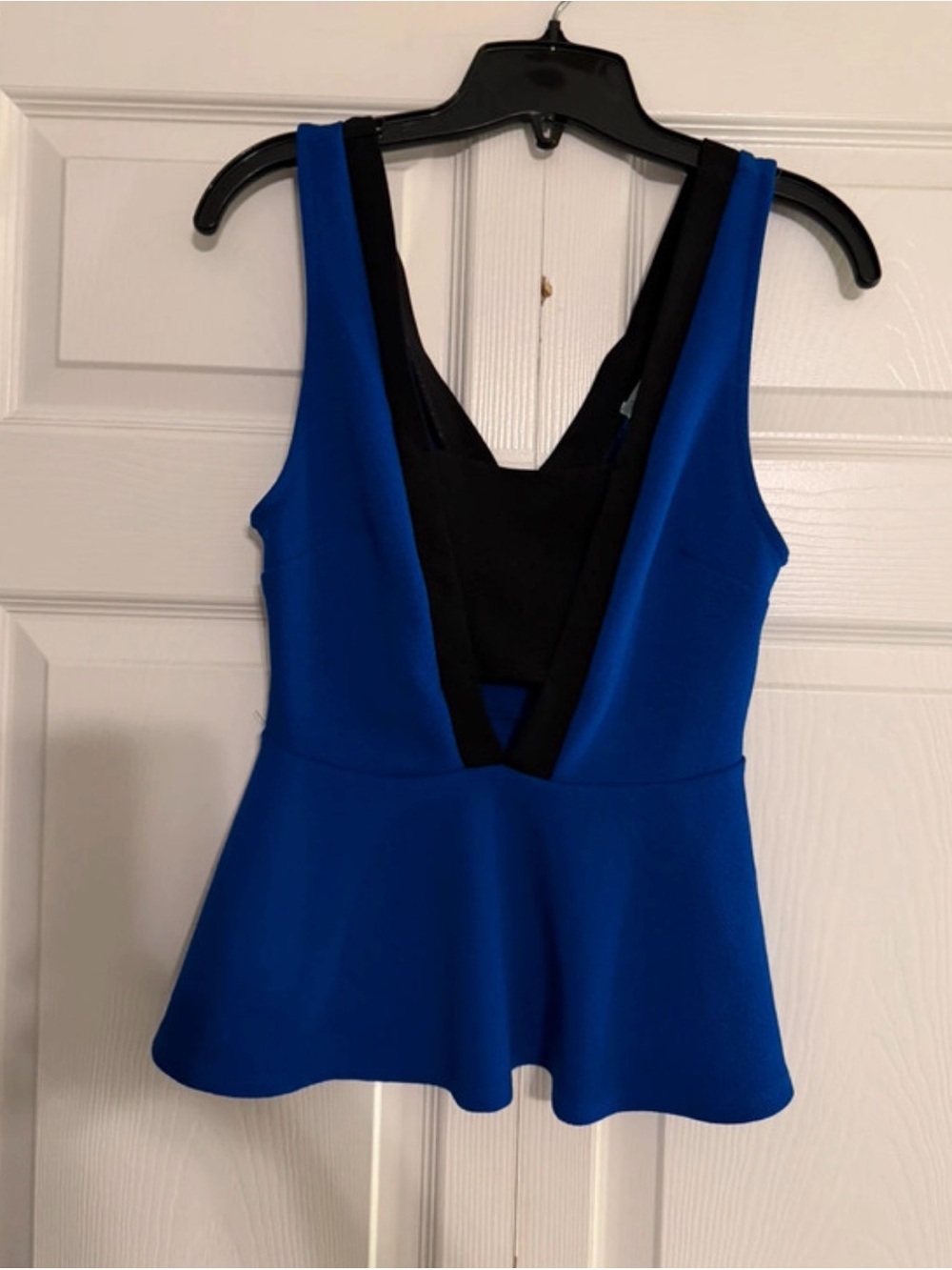 Charlotte Russe Royal Blue Peplum Tank with Black Inset